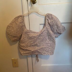 Floral Puff Sleeve Crop Top - tags off but never worn